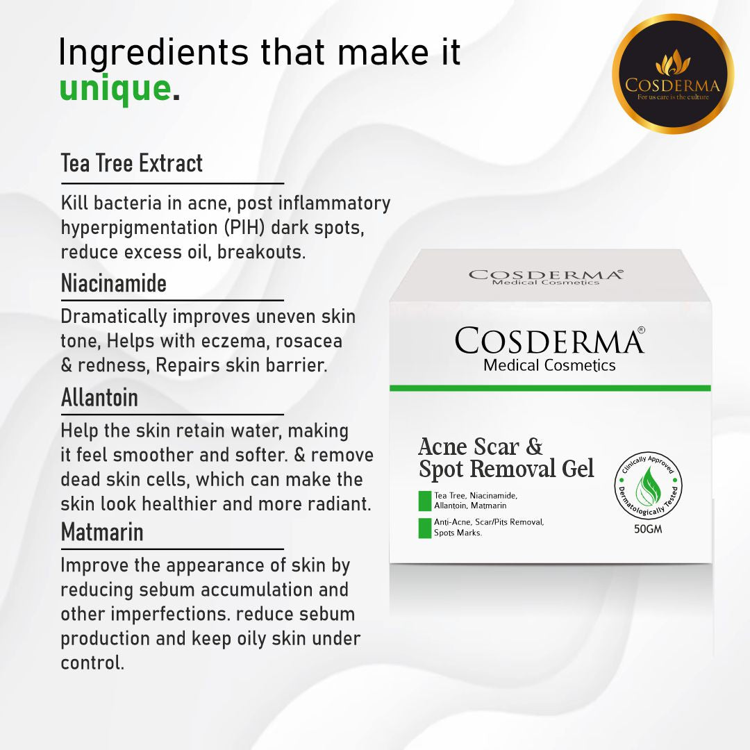 Cosderma Acne Scar & Spot Removal Gel | Advanced Peptides for Youthful Skin