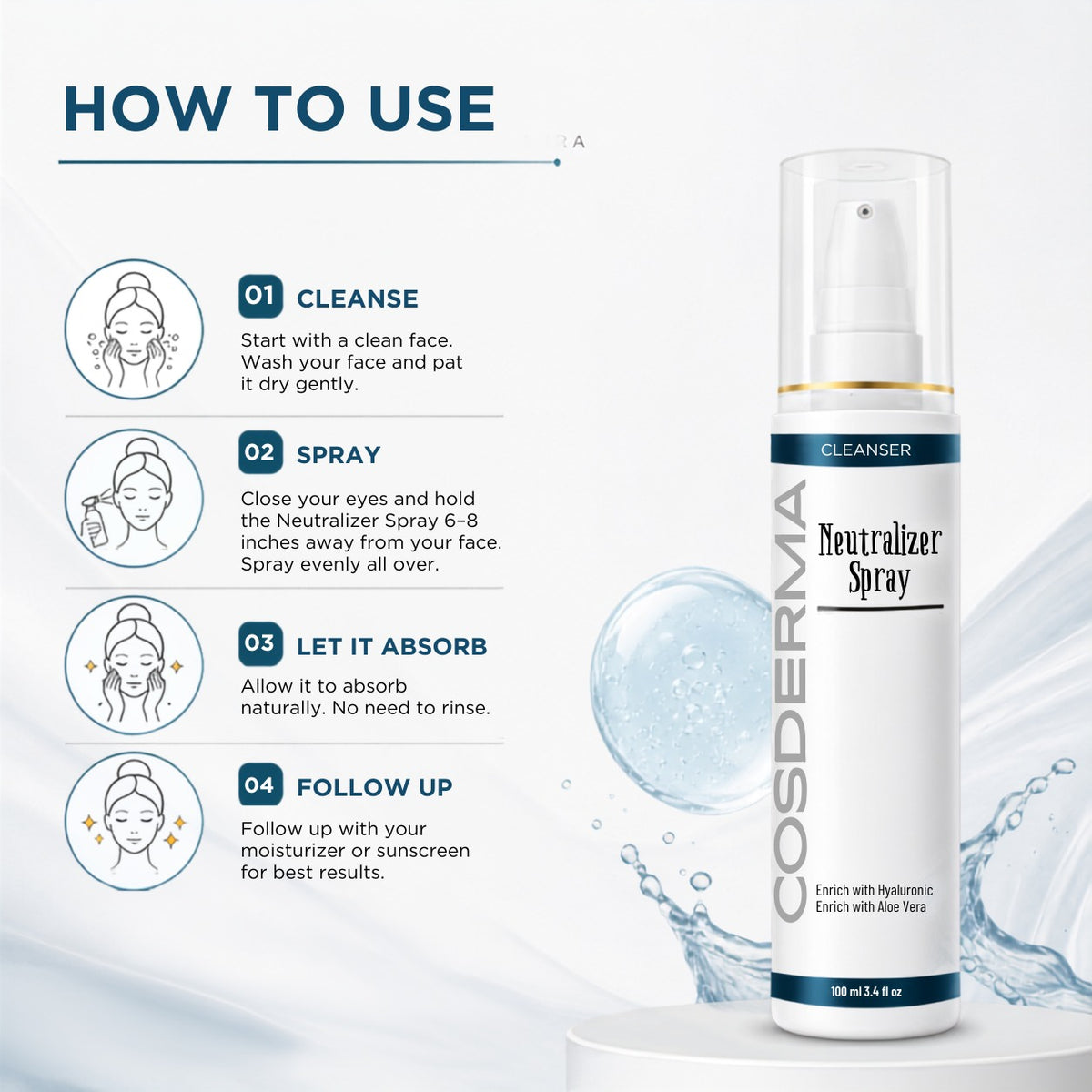 Cosderma Neutralizer Spray 100ml – pH Balancing & Soothing Post-Peel Treatment