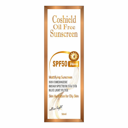 Coshield Oil-Free Sunscreen SPF50 PA+++ | Hyaluronic Acid, Non-Comedogenic, Ultra-Light Formula for Oily Skin