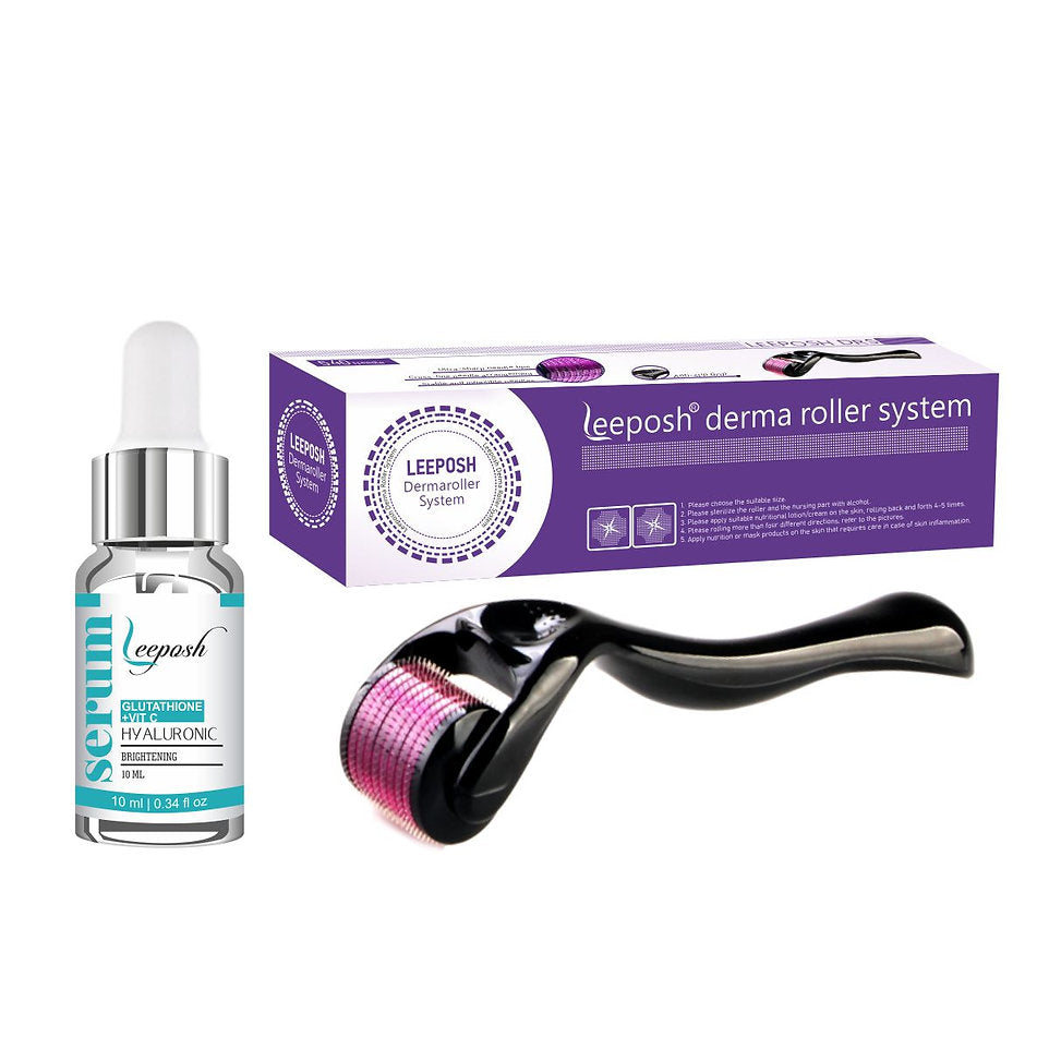 Leeposh Derma Roller with Glutathione + Vitamin C + Hyaluronic Serum COSDERMA Leeposh Derma Roller with Glutathione + Vitamin C + Hyaluronic Serum COSDERMA
