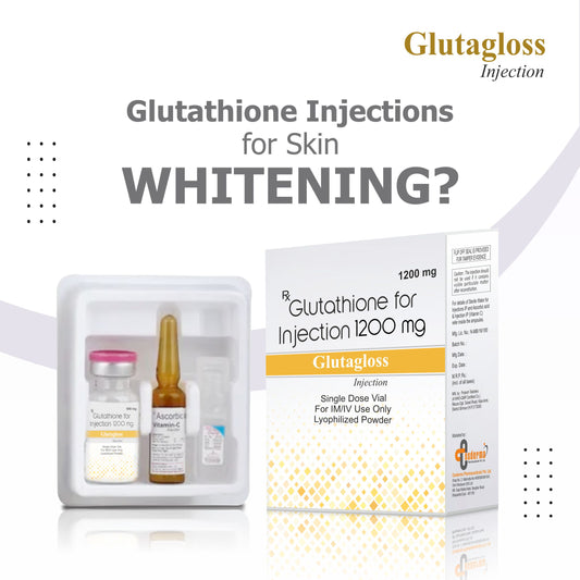 Cosderma Glutagloss Glutathione 1200 mg Injection with Vitamin C – Skin Whitening & Brightening Formula (IM/IV Use Only) - ⚠️ DOCTOR’S PRESCRIPTION REQUIRED