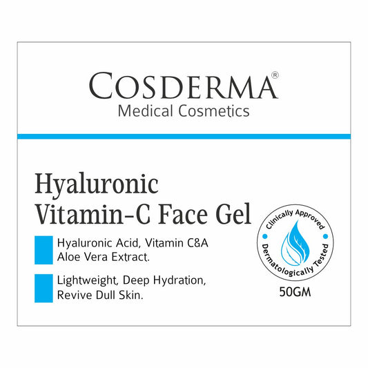 Cosderma Hyaluronic Vitamin-C Face Gel – Hydration & Brightening