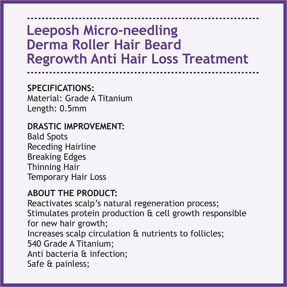 Leeposh Derma Roller System | Classical Derma Roller 540 High-Quality Microneedle for Skin Care