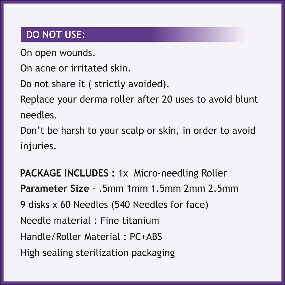 Leeposh Derma Roller 540 Titanium Microneedles for Face & Hair – Skin Rejuvenation & Anti-Aging Tool