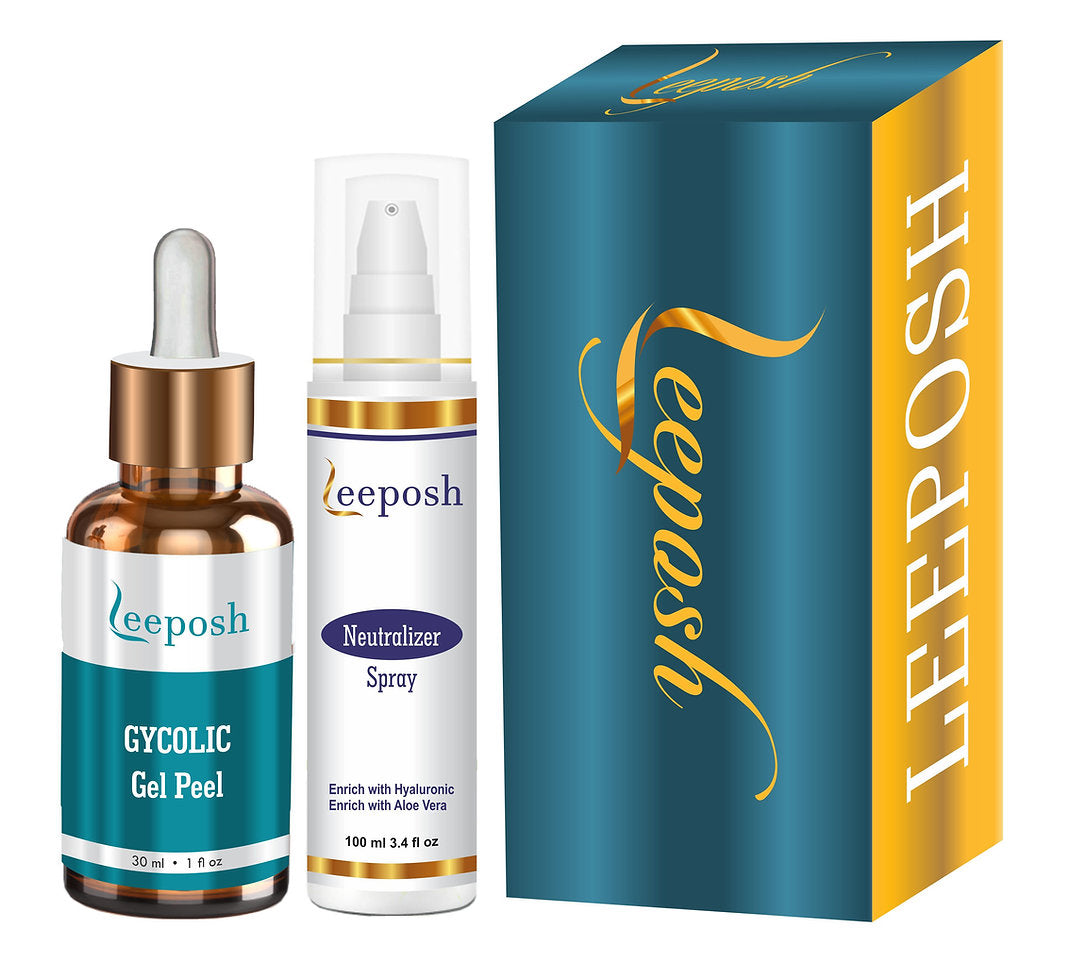 Leeposh AHA Glycolic Acid Peel with Retinol & Green Tea – Skin Brightening & Exfoliation With Neutralizer Spray