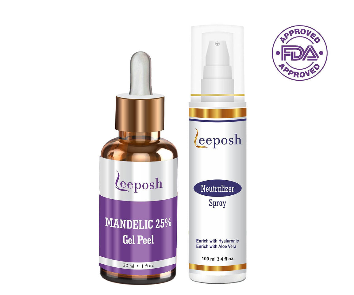 Leeposh Mandelic Acid Peel 25% – Anti-Aging & Anti-Acne with Neutralizer Spray