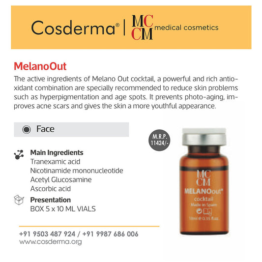 MCCM MelanoOut Cocktail – Dark Spot & Hyperpigmentation Treatment | 5 Vials X 10ml