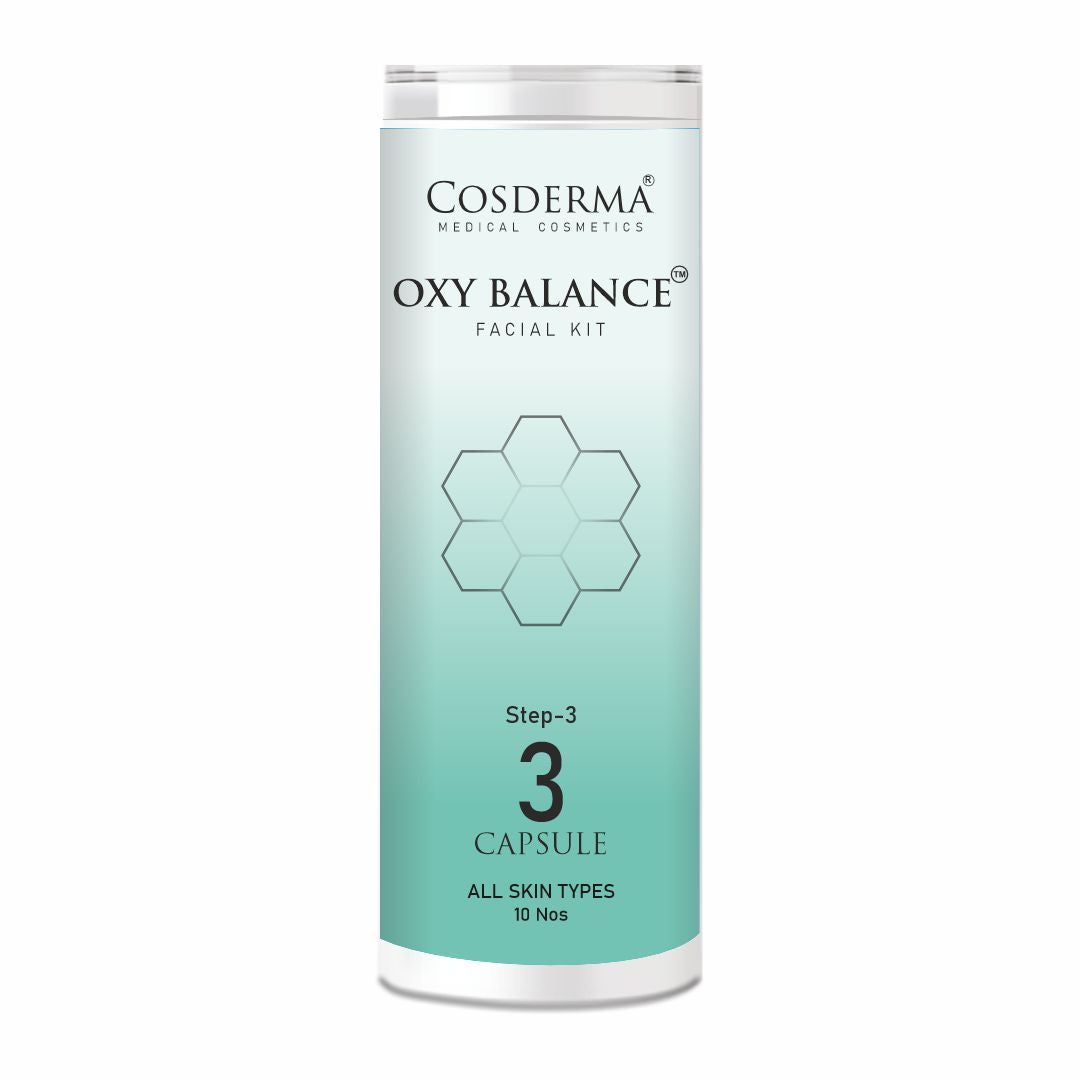 Cosderma Oxy Balance Facial Kit – 4 Step Oxygen Infusion Facial for Acne-Prone & Oily Skin (10 Sessions)