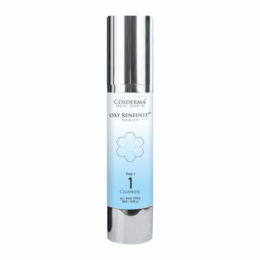Cosderma Oxy Reneuvit Facial Kit for Anti-Aging & Skin Renewal – 4 Step Professional & Home Care Facial (10 Sessions)