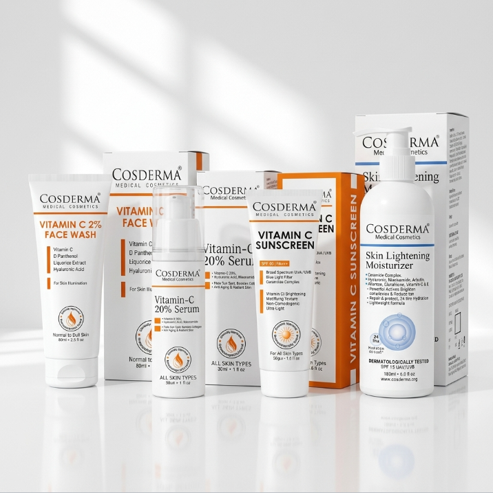 Cosderma Vitamin C Brightening Kit | Glow & Radiance Routine | 290 ml