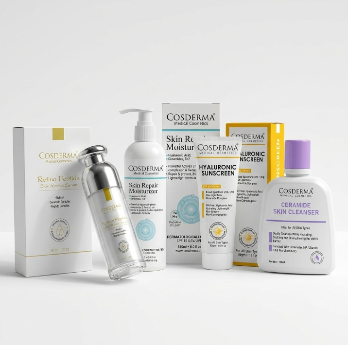 Cosderma Retinol Peptide Anti-Aging Kit – Complete 4-Step Wrinkle Repair & Skin Renewal Routine