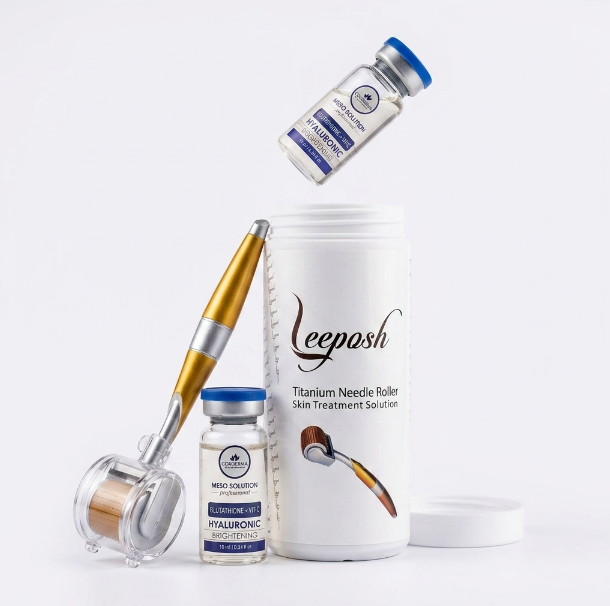 Cosderma Professional Microneedling Brightening Kit with Derma Roller and Glutathione Vitamin C Serum