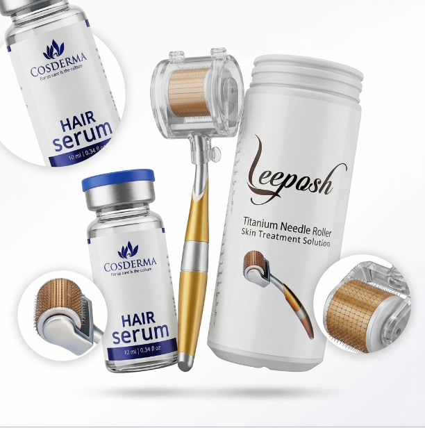 Cosderma Hair Growth Kit with Leeposh Derma Roller & Hair Growth Serum