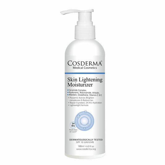 Cosderma Skin Lightening Moisturizer – With Niacinamide, Arbutin, Glutathione & Vitamin C | Brightening, Hydrating & Collagen-Boosting Daily Moisturizer | 180ml