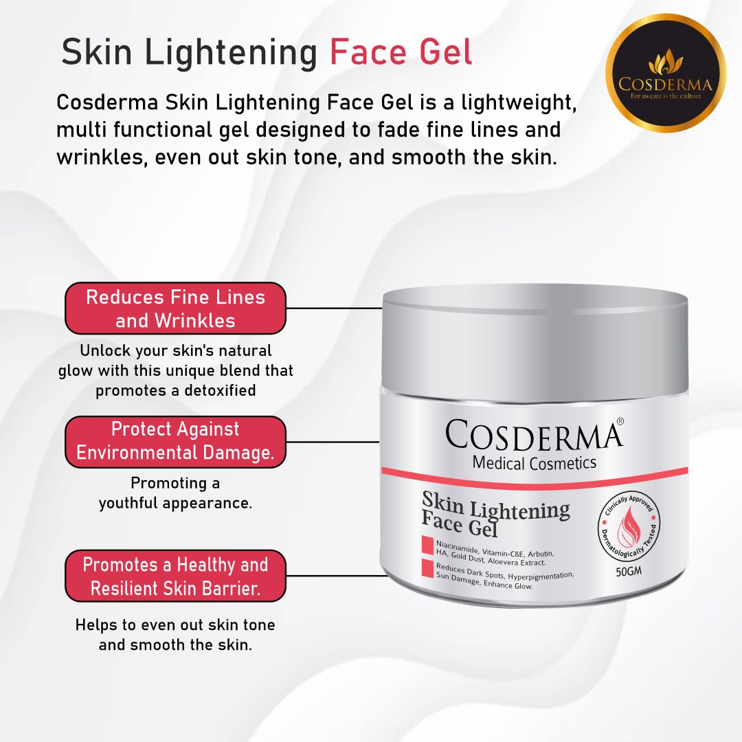 Cosderma Skin Lightening Face Gel | Anti-Aging & Even Skin Tone
