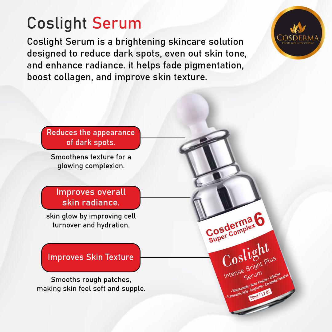 Coslight Intense Bright Plus Serum – Advanced Brightening & Hydration | Cosderma Super Complex 6