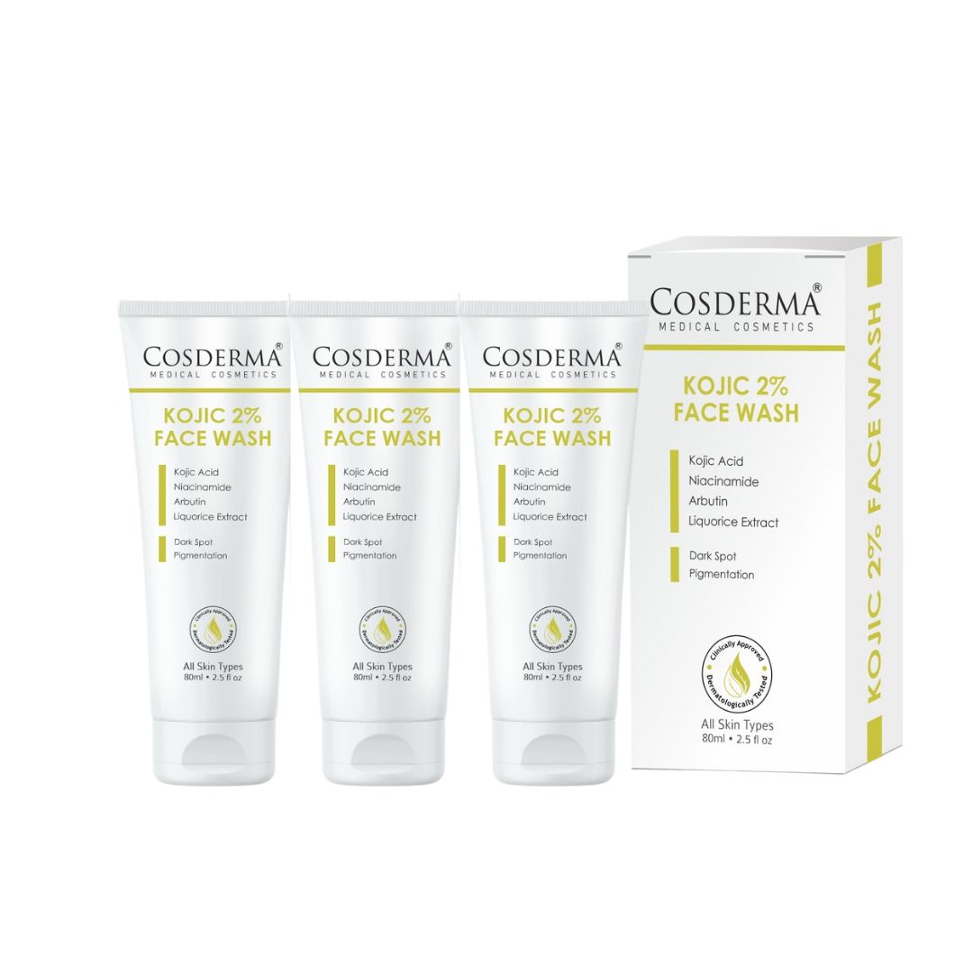 Cosderma Kojic 2% Face Wash – Brightening Cleanser with Kojic Acid, Niacinamide, Arbutin & Liquorice Extract for Pigmentation, Tan & Uneven Skin Tone