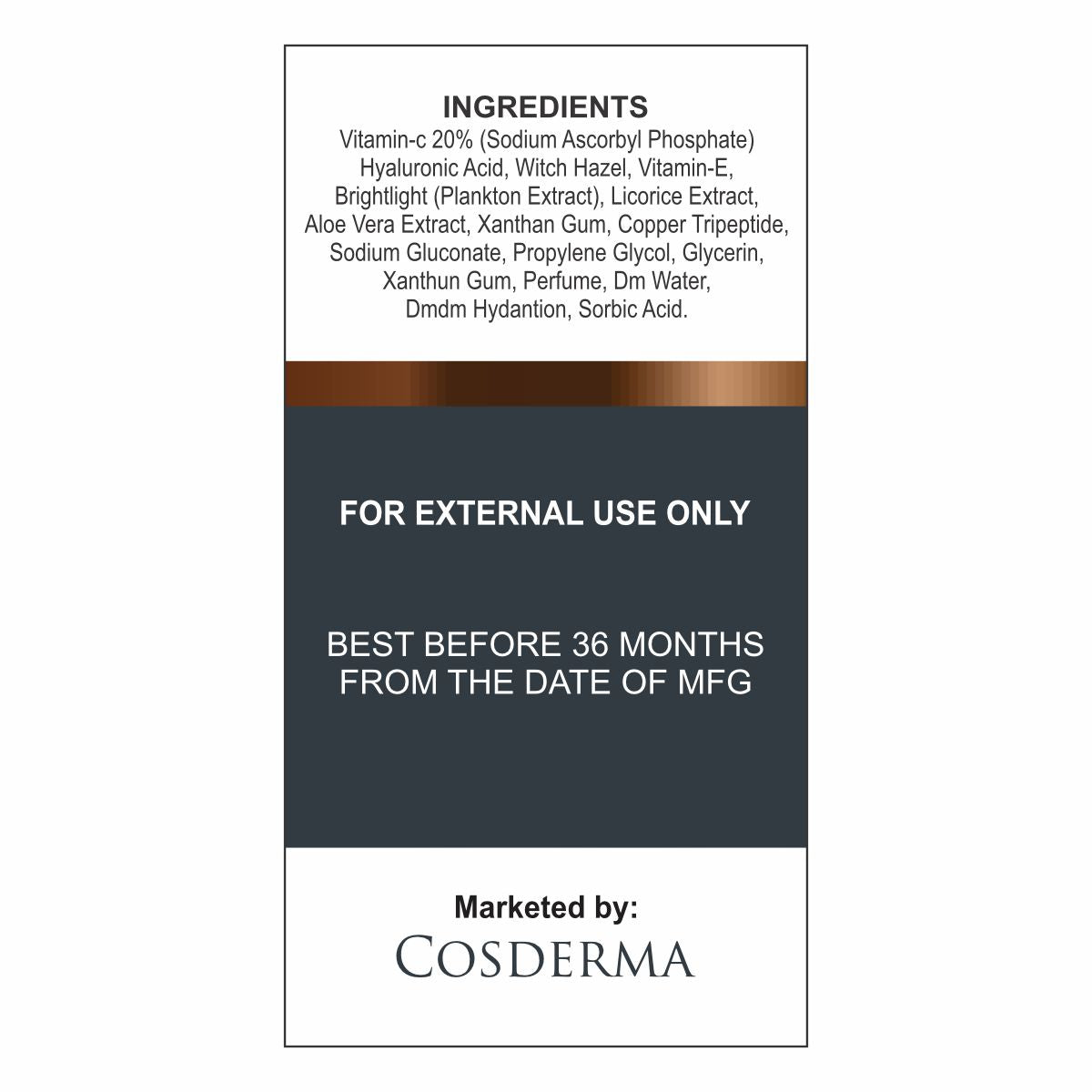 Cosderma Vitamin C 20% Serum - Brighten & Hydrate Skin | Professional Serum