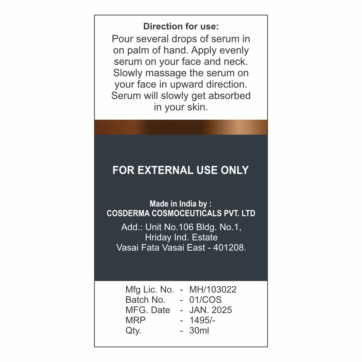 Cosderma Vitamin C 20% Serum - Brighten & Hydrate Skin | Professional Serum
