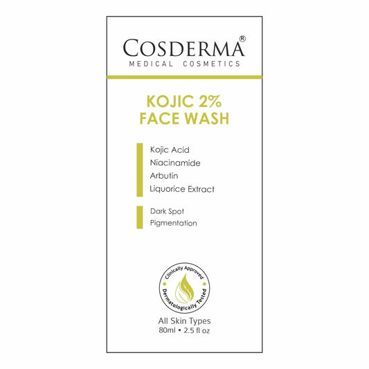 Cosderma Kojic 2% Face Wash – Brightening Cleanser with Kojic Acid, Niacinamide, Arbutin & Liquorice Extract for Pigmentation, Tan & Uneven Skin Tone