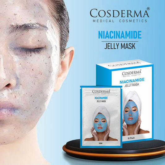 Cosderma Niacinamide Jelly Mask (10 x 35gm) – Oil Control, Pore Tightening & Brightening Peel-Off Mask