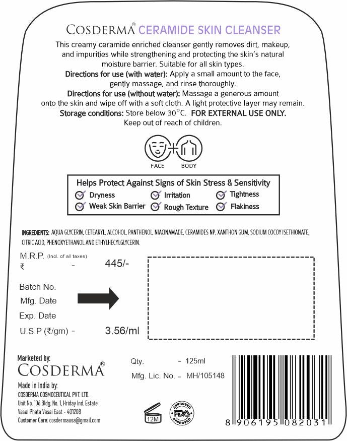 Cosderma Ceramide Skin Cleanser – Hydrating & Barrier Strengthening Cleanser for All Skin Types