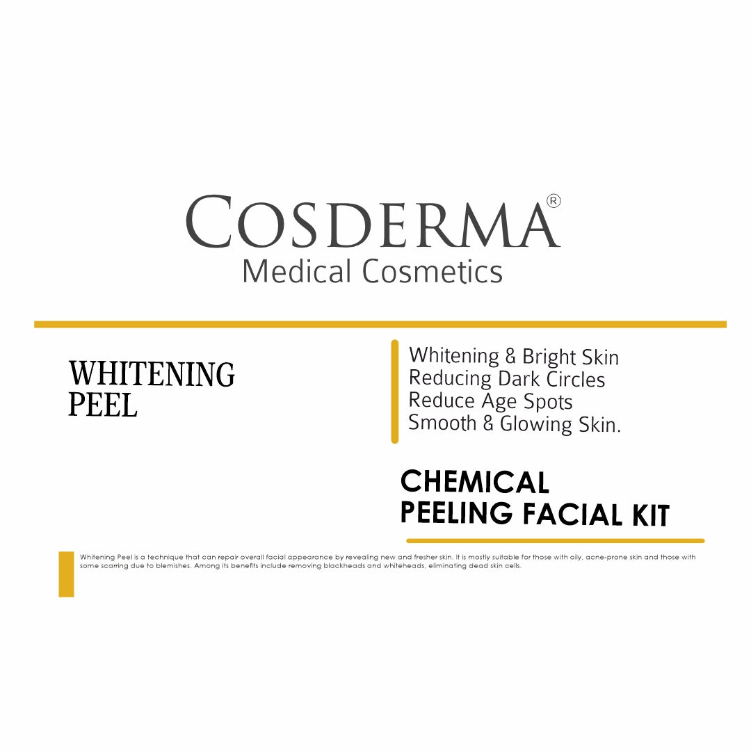 Cosderma Whitening Peel Facial Kit for Glowing, Smooth, and Bright Skin | Chemical Peeling Facial Kit