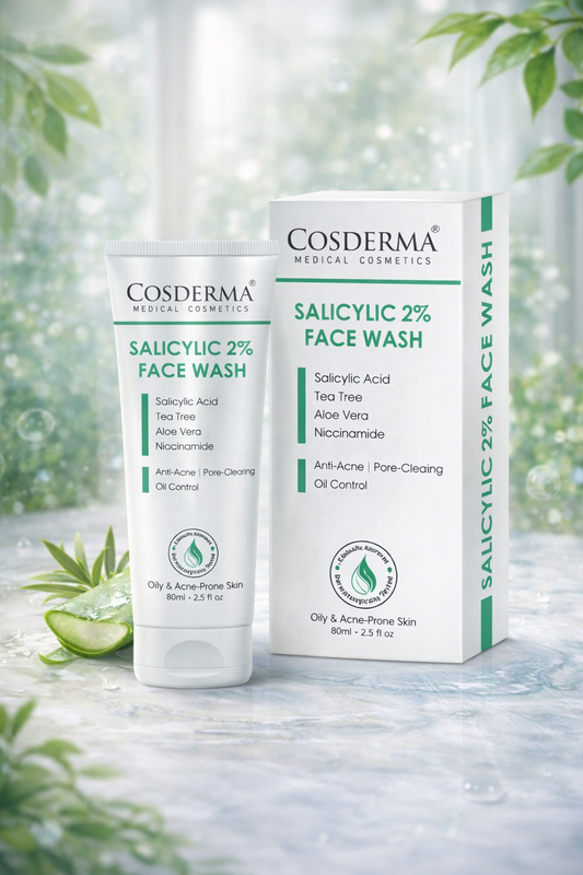 Cosderma Salicylic 2% Face Wash – Deep Cleansing Anti-Acne Face Wash with Tea Tree, Aloe Vera & Niacinamide for Clear, Oil-Free Skin