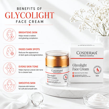 Cosderma Glycolight Face Cream - Brighten & Rejuvenate Overnight Cream | Reduces Acne and Blemishes