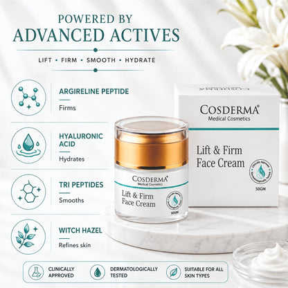 Cosderma Lift & Firm Face Cream for Peptide-Infused Anti-Aging and Firming Treatment