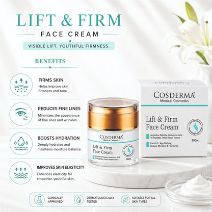 Cosderma Lift & Firm Face Cream for Peptide-Infused Anti-Aging and Firming Treatment