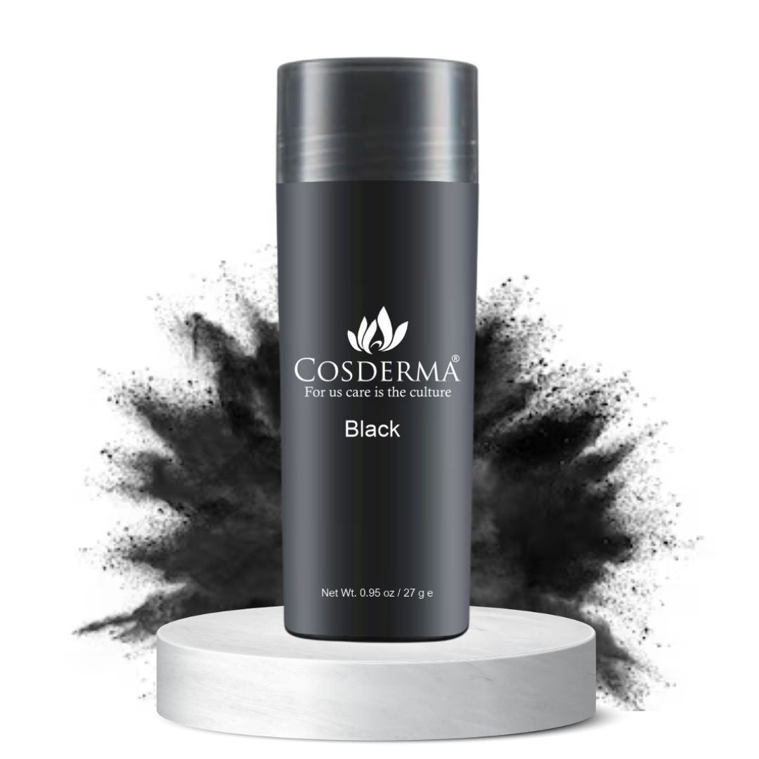 Cosderma Hair Building Fiber Black - Natural Keratin Hair Thickening Fibers