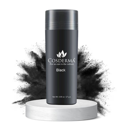 Cosderma Hair Building Fiber Black - Natural Keratin Hair Thickening Fibers