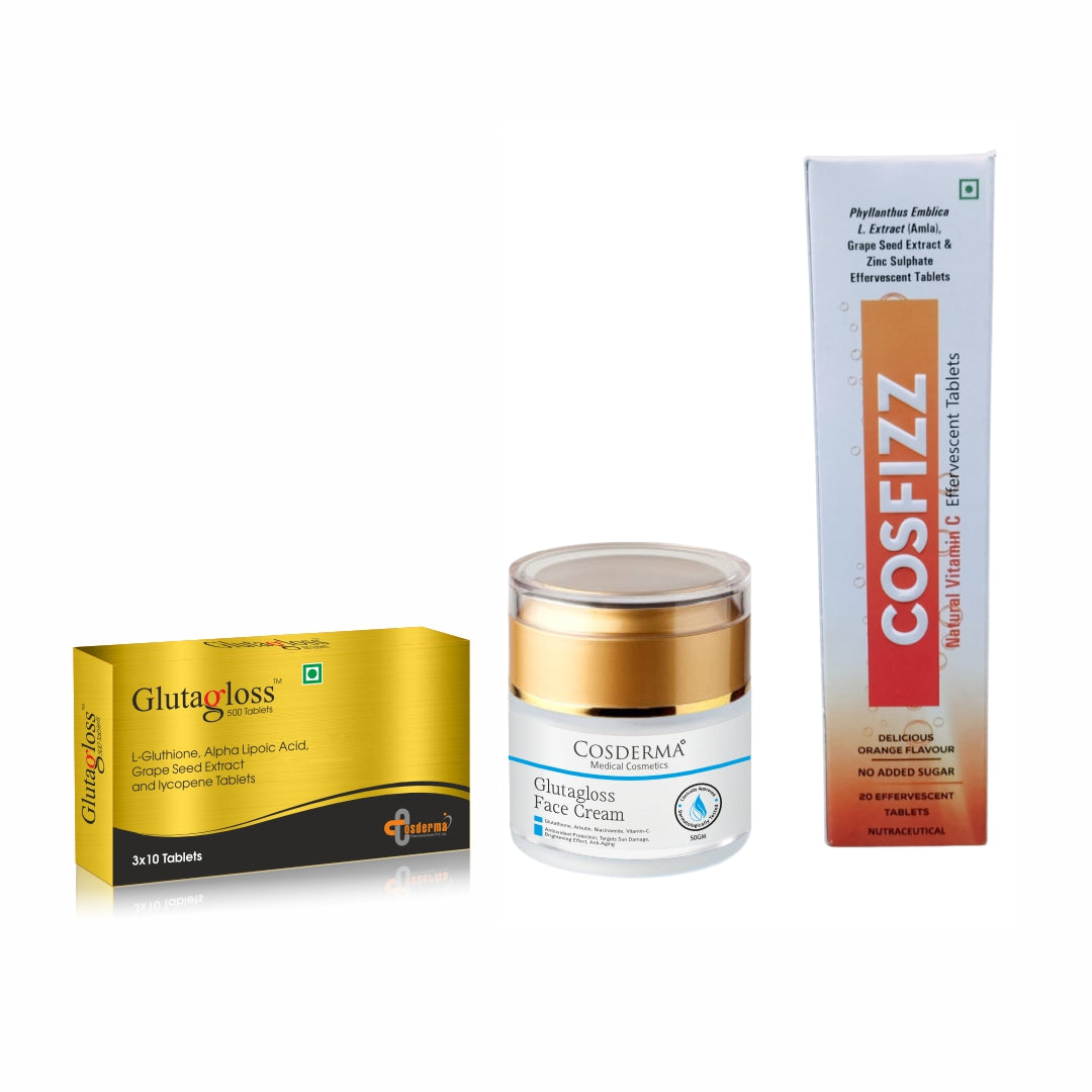 Cosderma Glutagloss Combo – Cream & Glutagloss + Vitamin C Tablets – COSDERMA