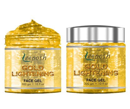 Leeposh Gold Lightening Face Gel - Illuminate and Even Skin Tone | 24 Caret Gold Gel with Niacinamide and Aloe Vera to Remove Instant Tan and Lighten Skin