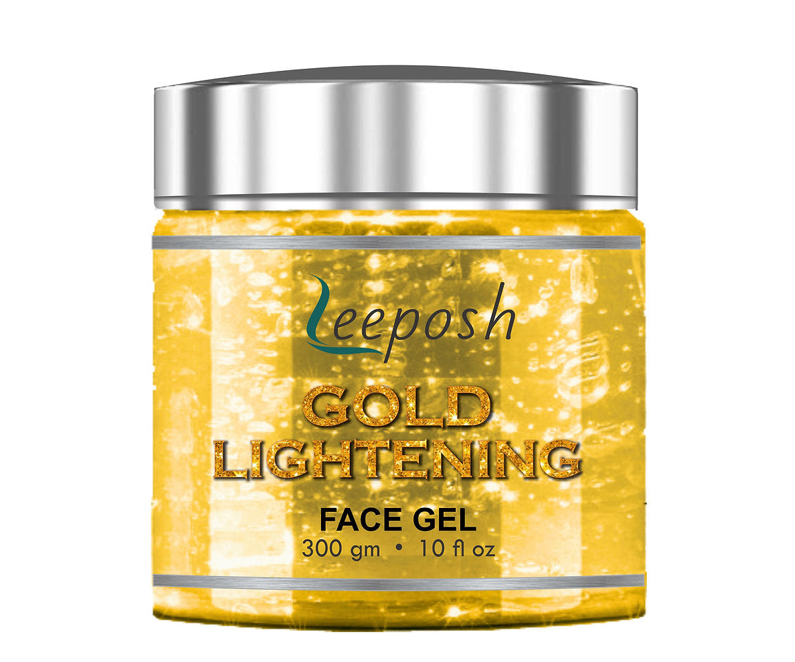 Leeposh Gold Lightening Face Gel - Illuminate and Even Skin Tone | 24 Caret Gold Gel with Niacinamide and Aloe Vera to Remove Instant Tan and Lighten Skin