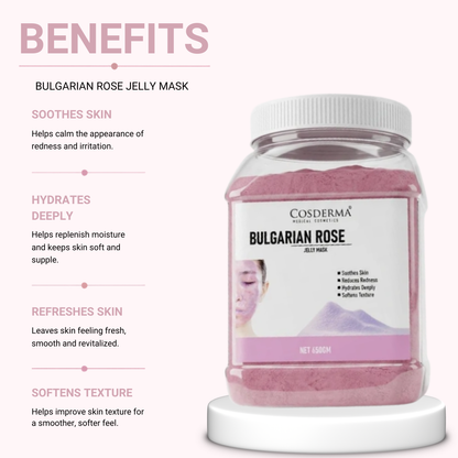Cosderma Bulgarian Rose Jelly Mask – Soothing, Hydrating & Redness-Reducing Face Pack (650gm)