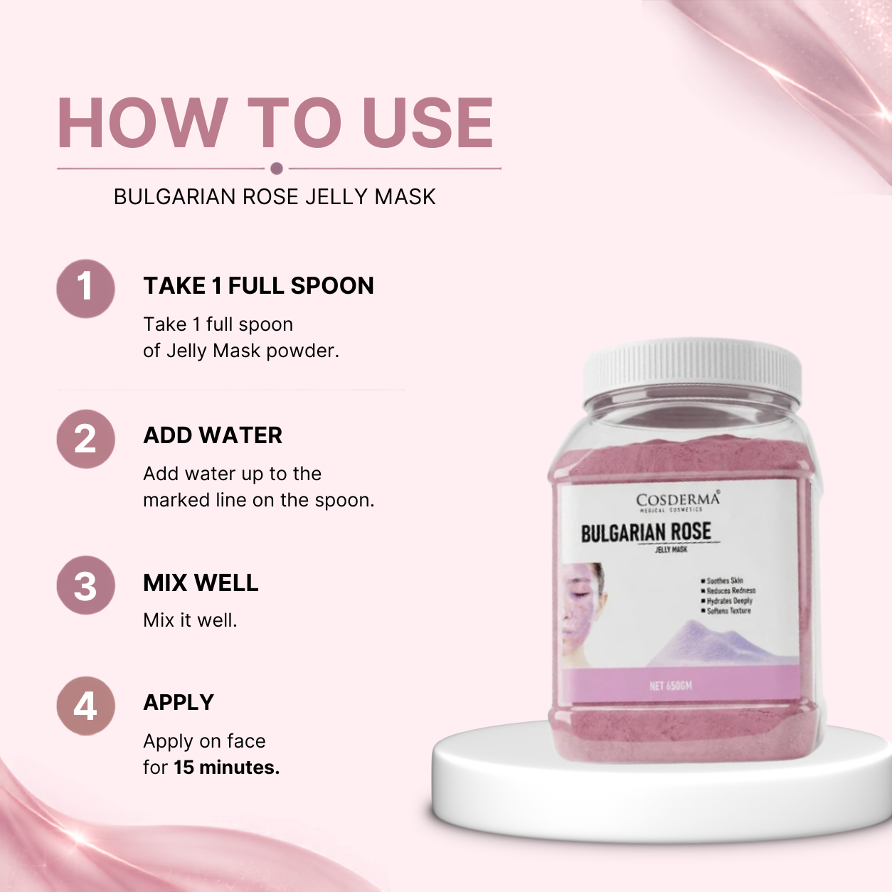 Cosderma Bulgarian Rose Jelly Mask – Soothing, Hydrating & Redness-Reducing Face Pack (650gm)