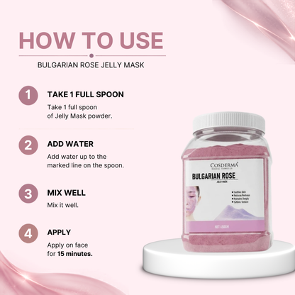 Cosderma Bulgarian Rose Jelly Mask – Soothing, Hydrating & Redness-Reducing Face Pack (650gm)