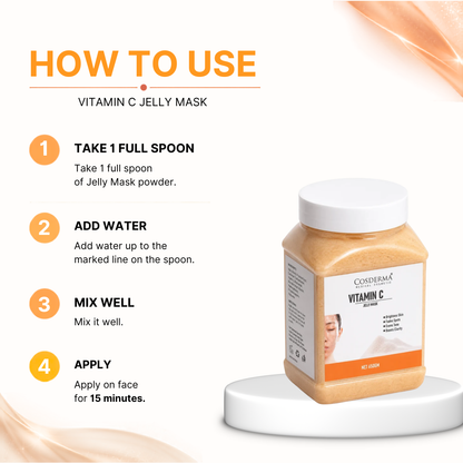 Cosderma Vitamin C Jelly Mask – Skin Brightening, Pigmentation Control & Glow Boosting Mask (650gm)