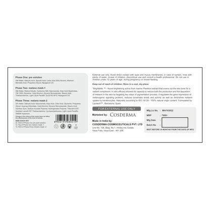 Cosderma Melano Pack - For Effective Skin Lightening, Pigmentation,Melasma| Professional Derma Pack