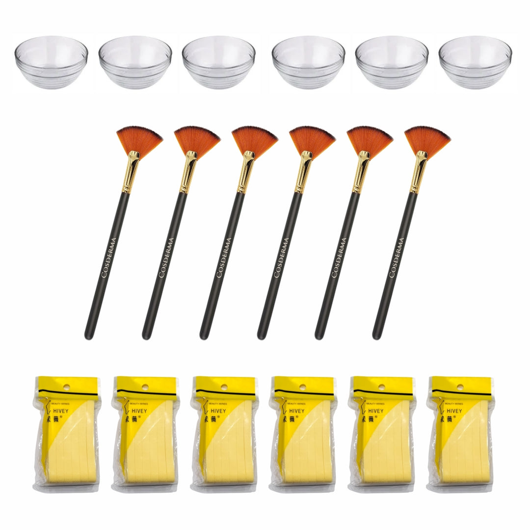 Cosderma Professional Facial Kit – Peeling Brush, Peeling Bowl & Sponge Set of 6 for Clinics & Salons