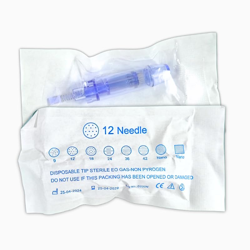 12-Needle Microneedling Cartridge for Ultima A6 & My M Pen – Professional Needle Tip for Skin Rejuvenation, Fine Lines & Acne Scars