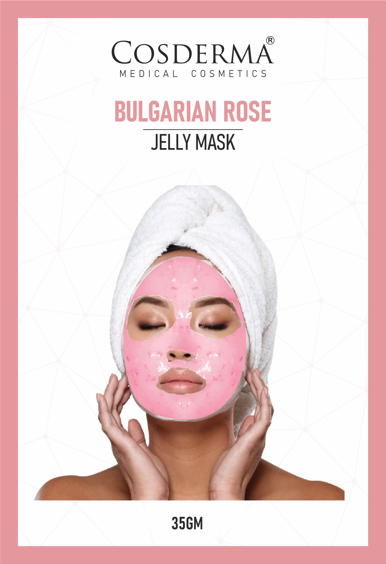 Cosderma Bulgarian Rose Jelly Mask (10 x 35gm) – Soothing, Brightening & Hydrating Peel-Off Facial Mask