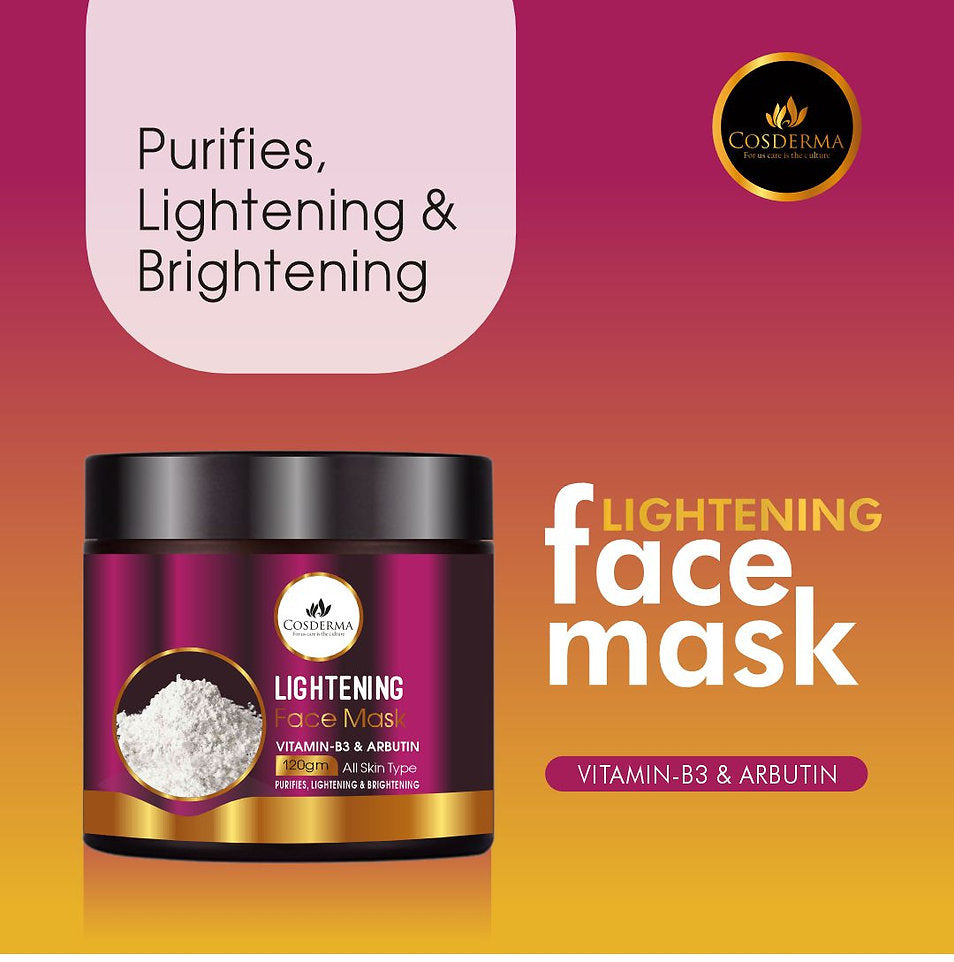 Cosderma Lightening Face Mask - Arbutin & Niacinamide Skin Lightening Face Mask | 120 gm