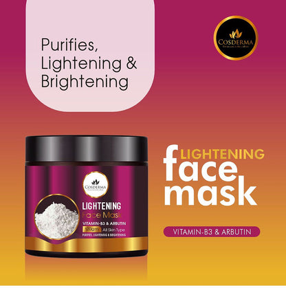 Cosderma Lightening Face Mask - Arbutin & Niacinamide Skin Lightening Face Mask | 120 gm