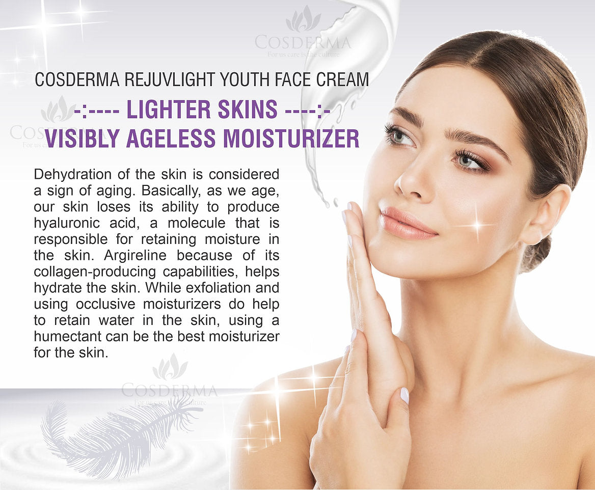 Cosderma RejuvLight Youth Face Cream | Anti-Aging & Hydrating Moisturizer with Argireline and Peptides