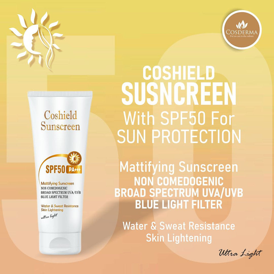 Coshield SPF 50 Mattifying Sunscreen | Broad Spectrum UVA/UVB Protection & Skin Lightening