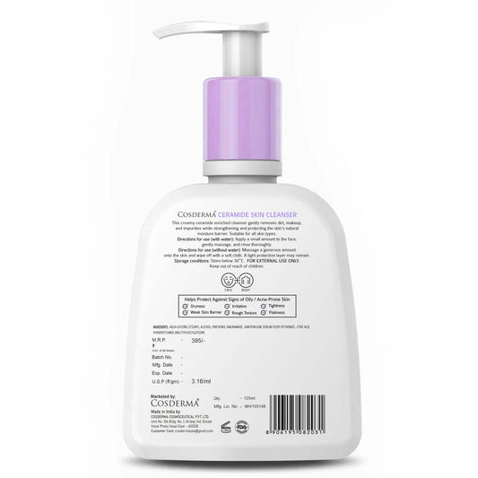 Cosderma Ceramide Skin Cleanser – Hydrating & Barrier Strengthening Cleanser for All Skin Types