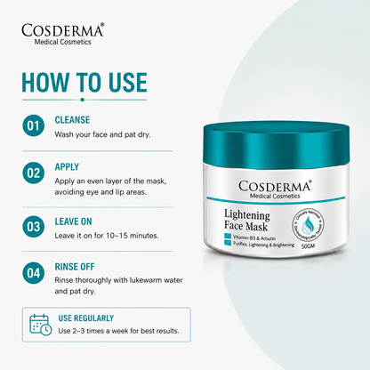 Cosderma Lightening Face Mask | Niacinamide Mask for Natural Skin Brightening & Radiance